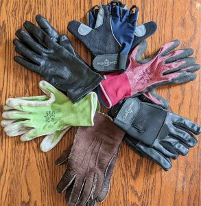gloves that I wear when wheelchair gardening