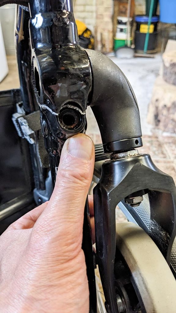 Broken area of wheelchair clamp for  castor.